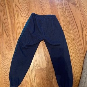 Aviator nation navy blue sweatpants with stripes on the side